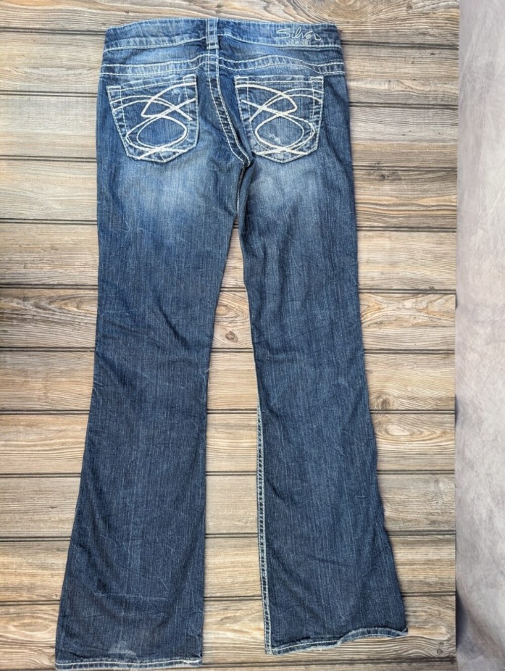 Silver Jeans Co. W27 Frances Flare Distressed Denim Jeans - Picture 2 of 10